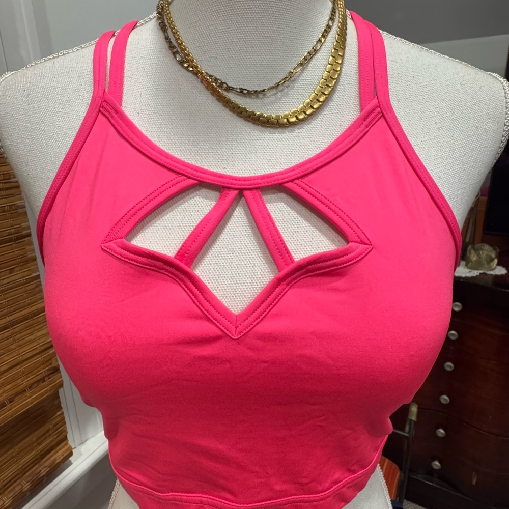 Pink Cutout Halter Top